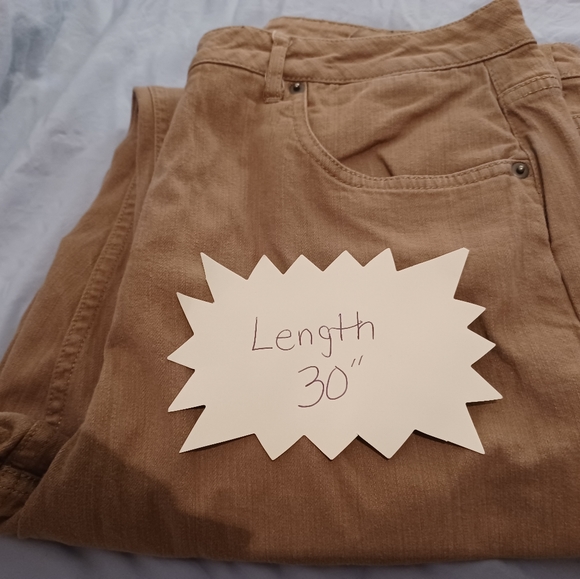 Sz 16 Tan Denim Like Coldwater Creek pants - Picture 6 of 6